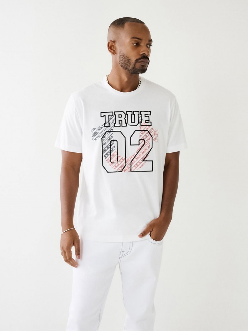 White True Religion 02 Logo T Shirts | 2695-PDHLM