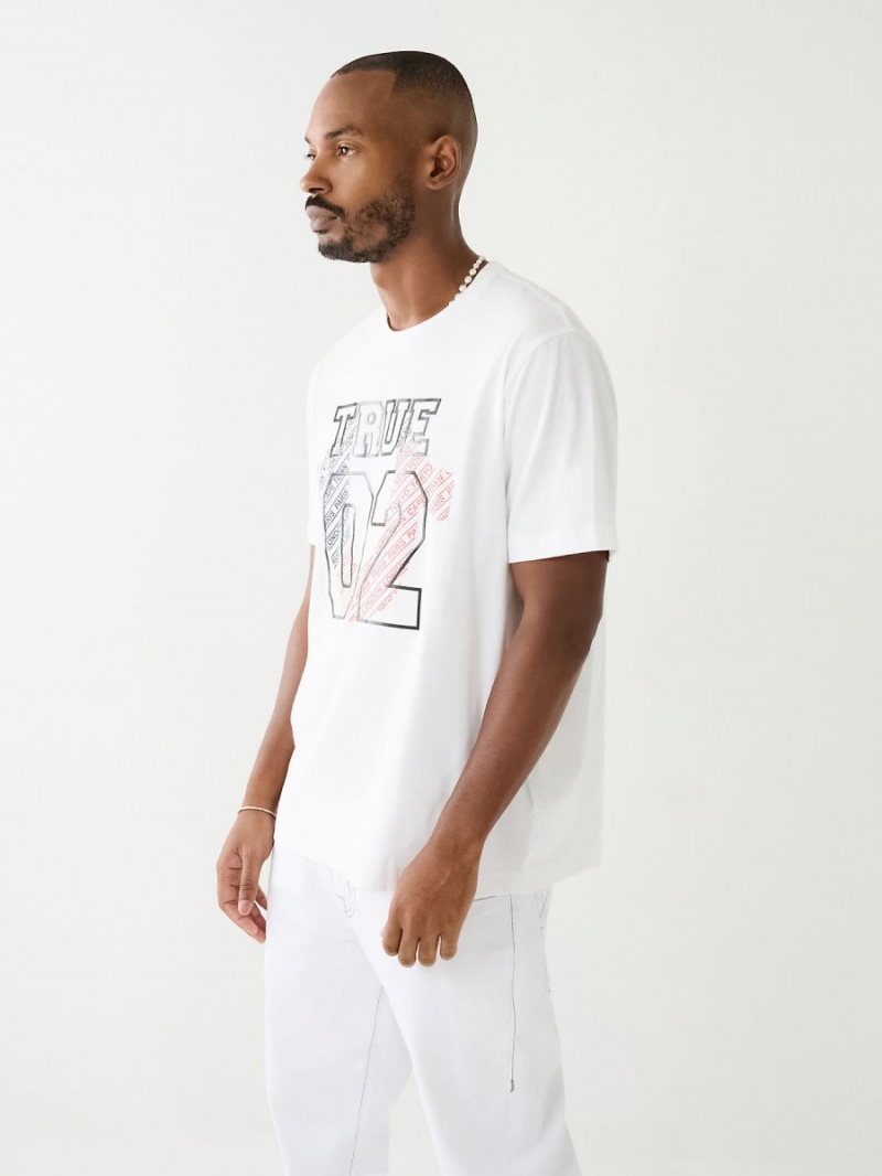 White True Religion 02 Logo T Shirts | 2695-PDHLM