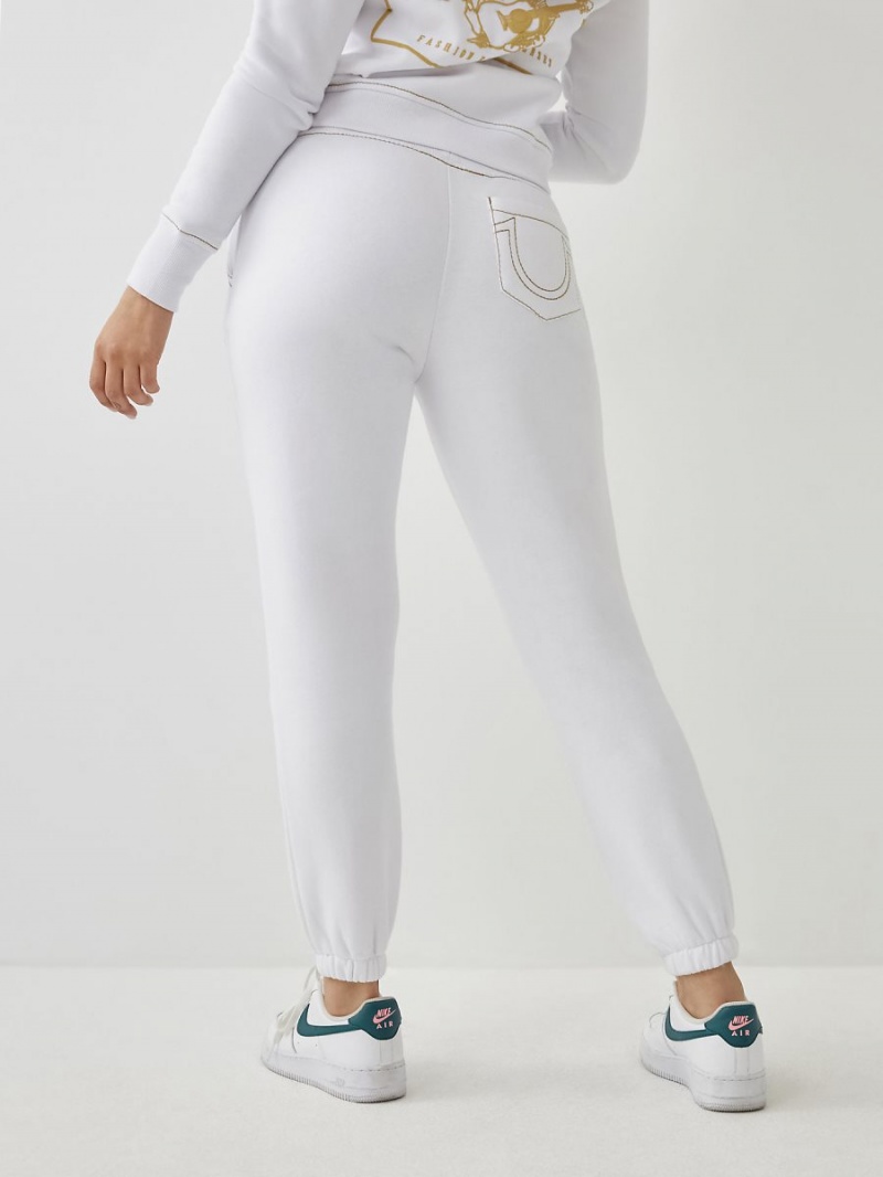 White True Religion Big T Logo Jogger | 9231-KZLSW