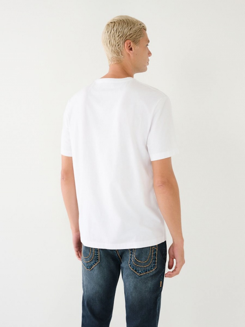 White True Religion Blazing Shoey Graphic Relaxed T Shirts | 2389-NAWJQ