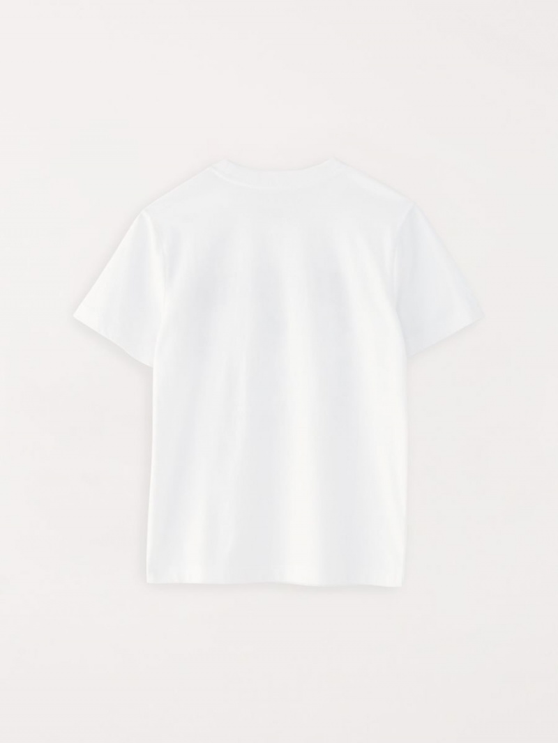 White True Religion Boys Buddha Logo T Shirts | 0834-FKEHG