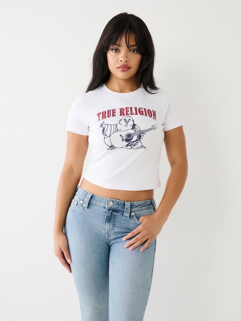 White True Religion Buddha Baby T Shirts | 6059-QECRO