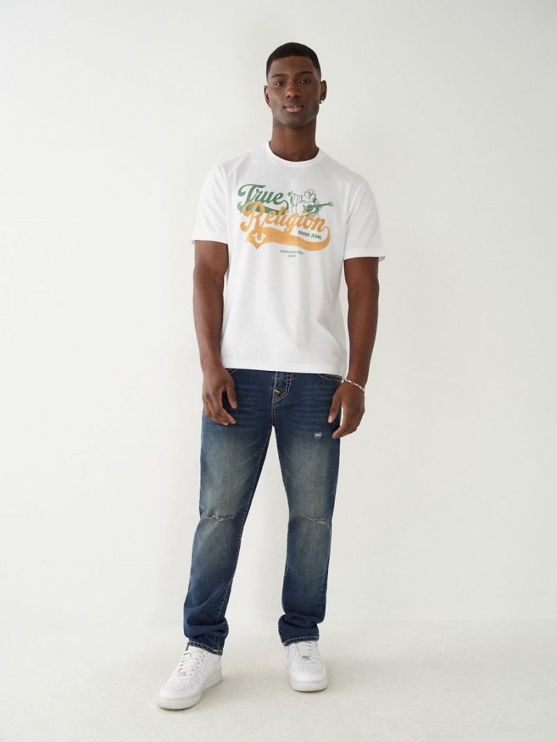 White True Religion Buddha Relaxed T Shirts | 9468-FYOGV