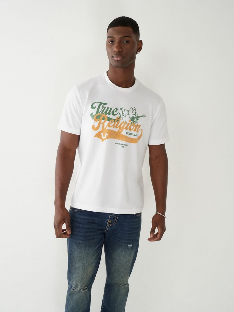 White True Religion Buddha Relaxed T Shirts | 9468-FYOGV