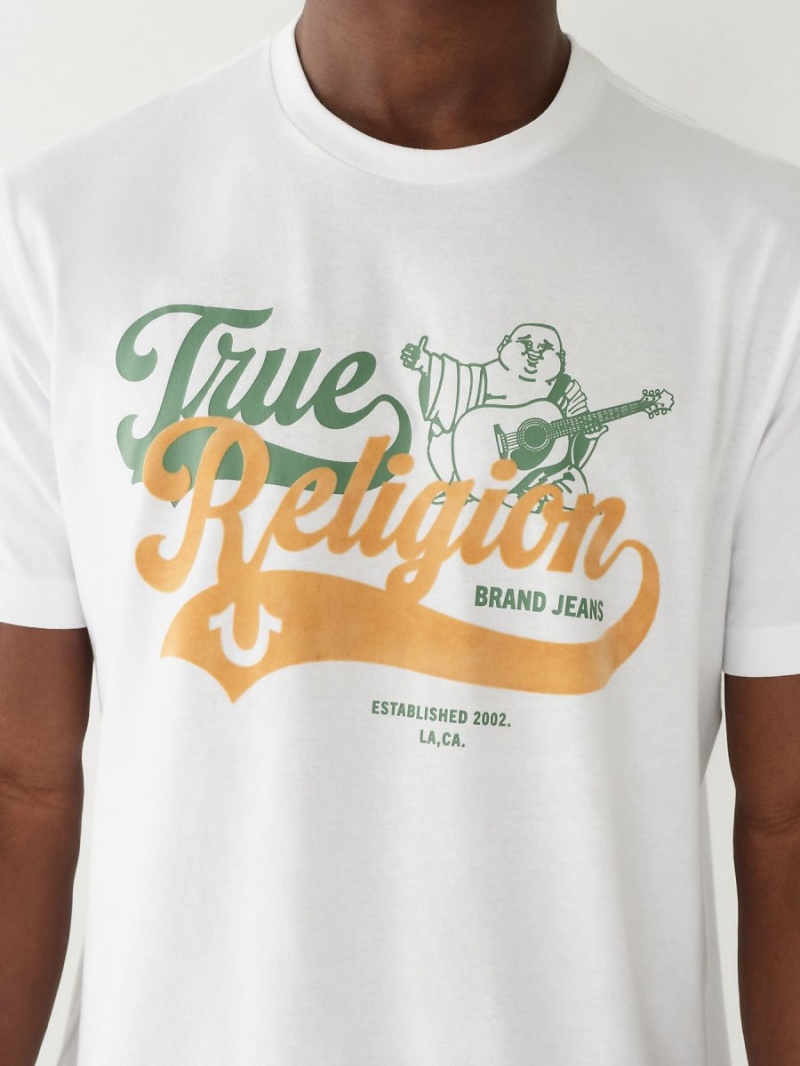 White True Religion Buddha Relaxed T Shirts | 9468-FYOGV