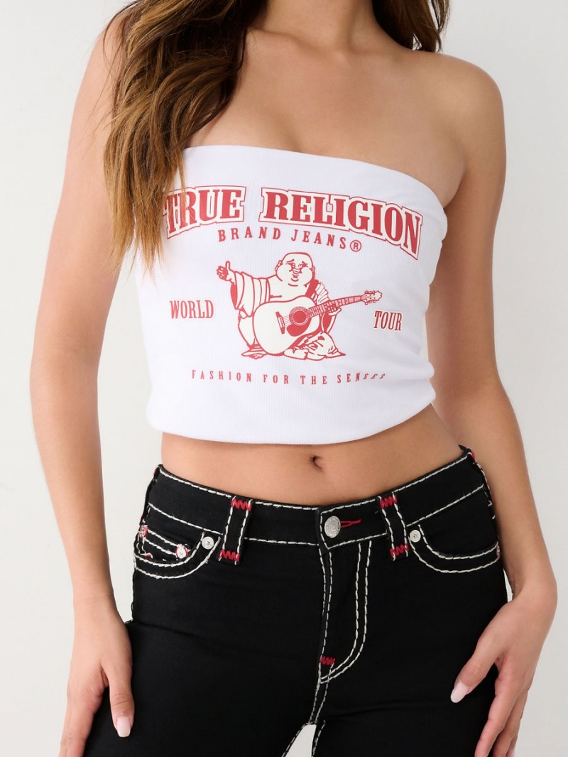 White True Religion Buddha Tube Top | 5219-HFBRY