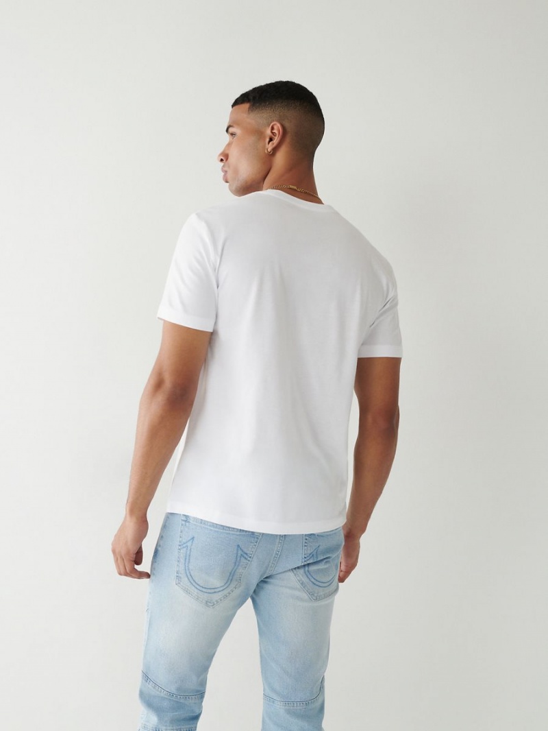 White True Religion Graphic Logo T Shirts | 2745-NZMTD