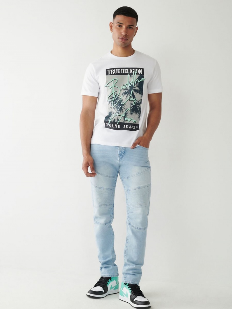 White True Religion Graphic Logo T Shirts | 2745-NZMTD