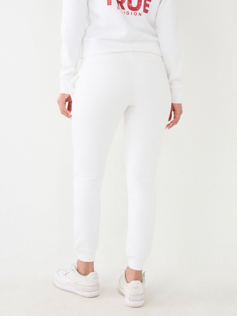 White True Religion Logo Jogger | 5672-DEBFY