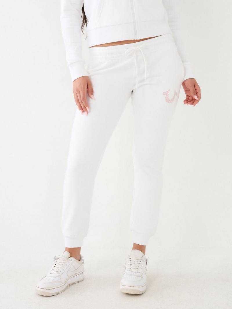 White True Religion Logo Jogger | 5672-DEBFY