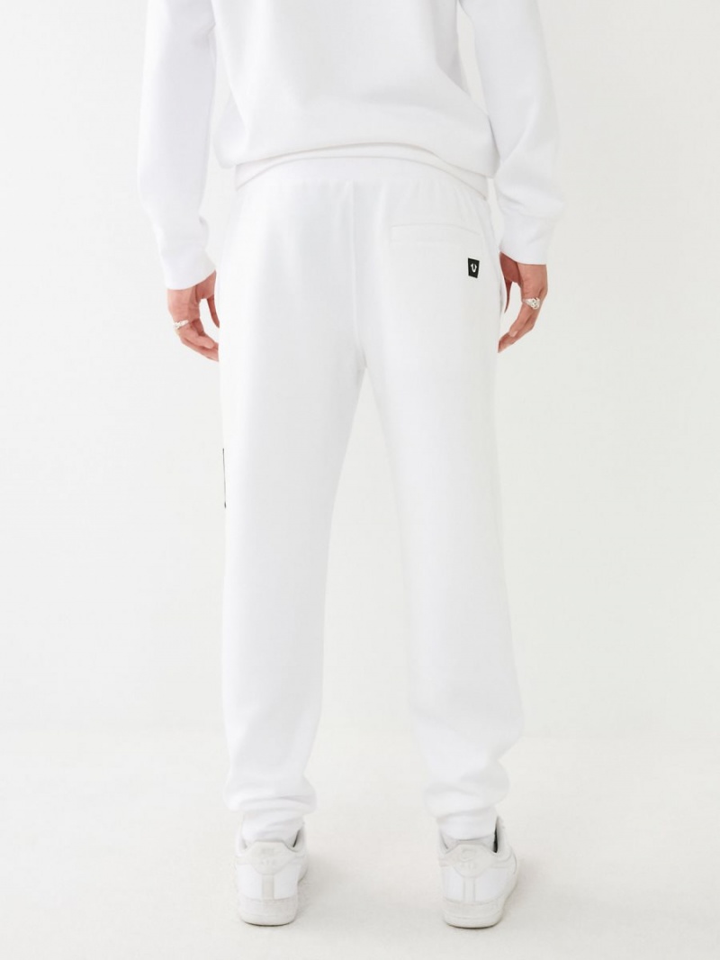 White True Religion Logo Patch Classic Jogger | 6580-OXMNY