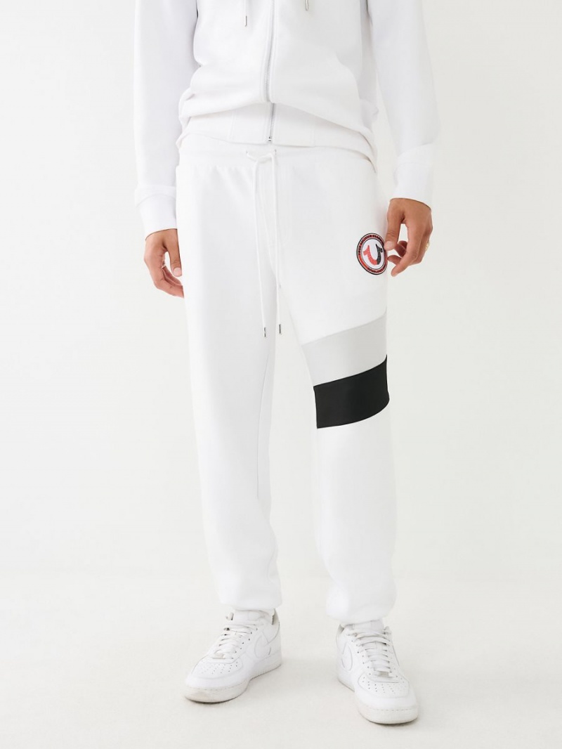 White True Religion Logo Patch Classic Jogger | 6580-OXMNY