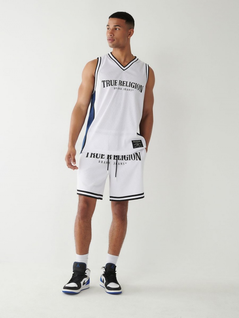 White True Religion Mesh Jersey Tanks | 7804-FRGHN