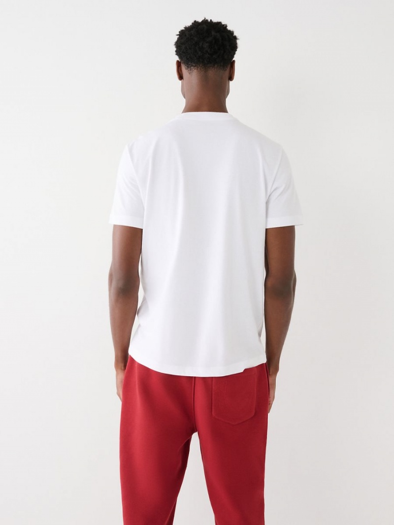 White True Religion Nice Day T Shirts | 7932-GQVCK