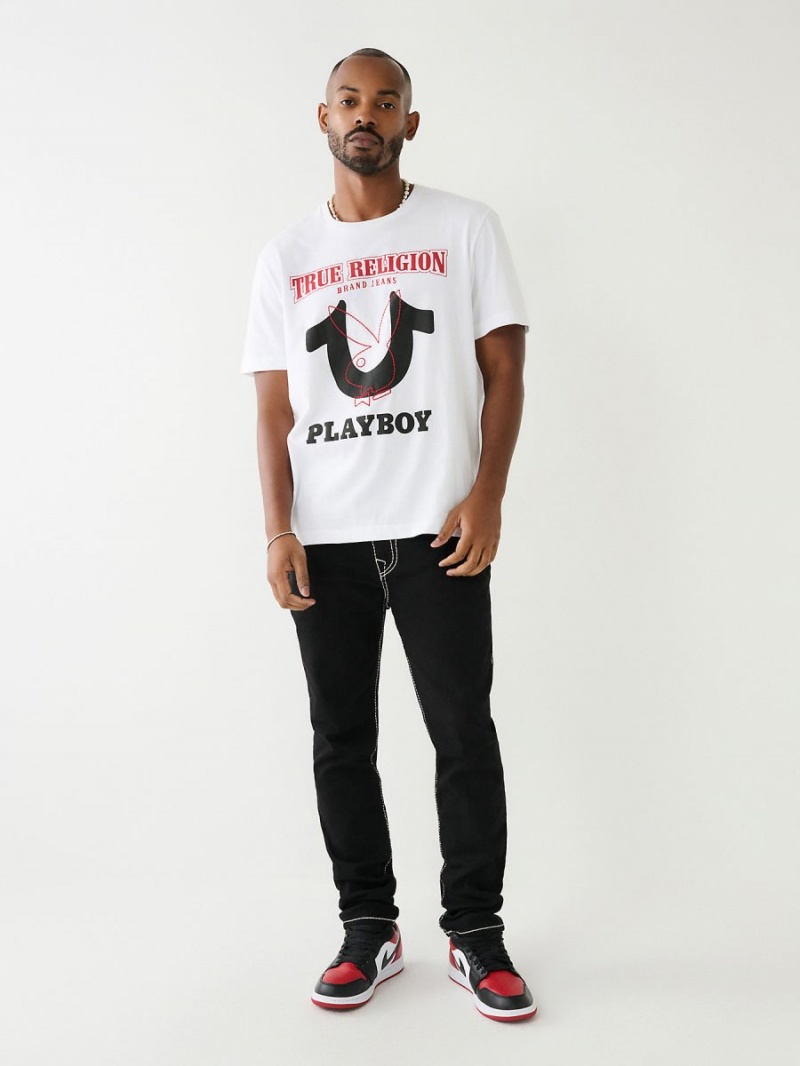 White True Religion Relaxed Big T Bunny T Shirts | 7465-CEDIR