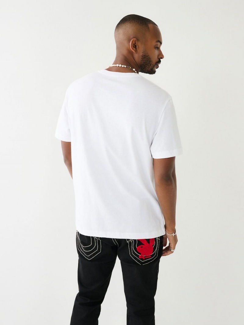 White True Religion Relaxed Big T Bunny T Shirts | 7465-CEDIR