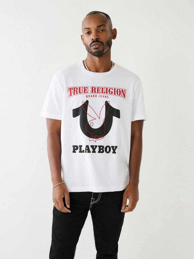 White True Religion Relaxed Big T Bunny T Shirts | 7465-CEDIR