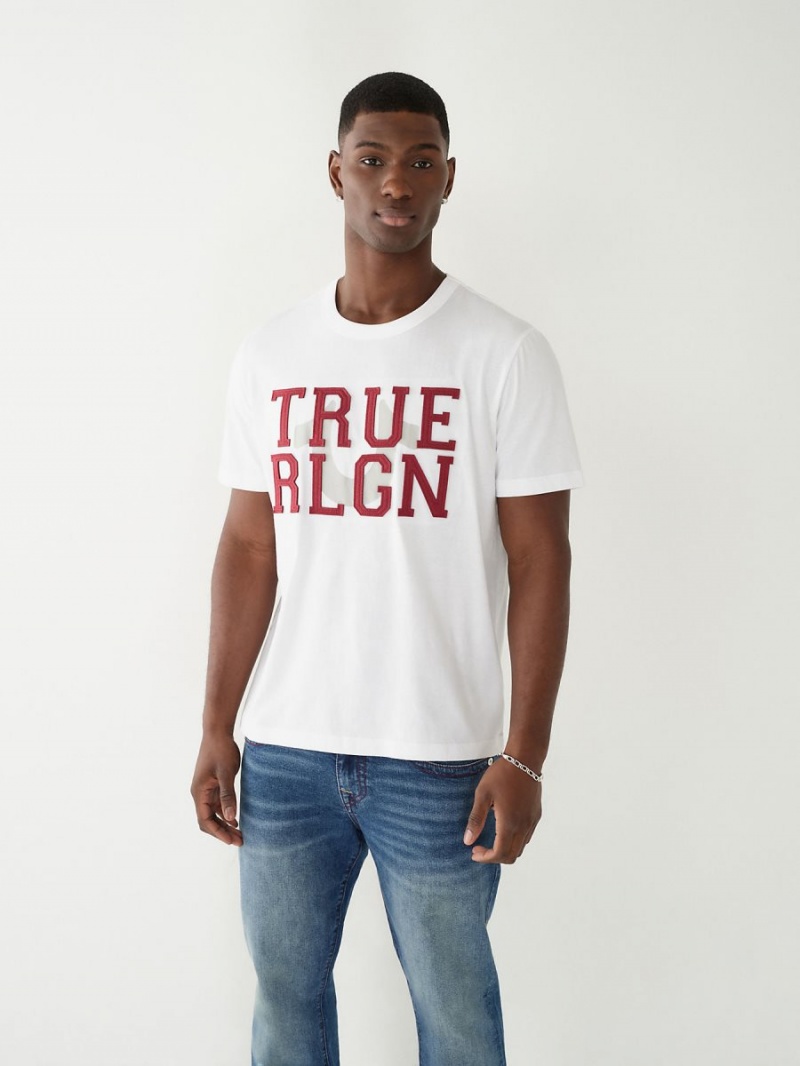 White True Religion Relaxed T Shirts | 1629-GNZDR