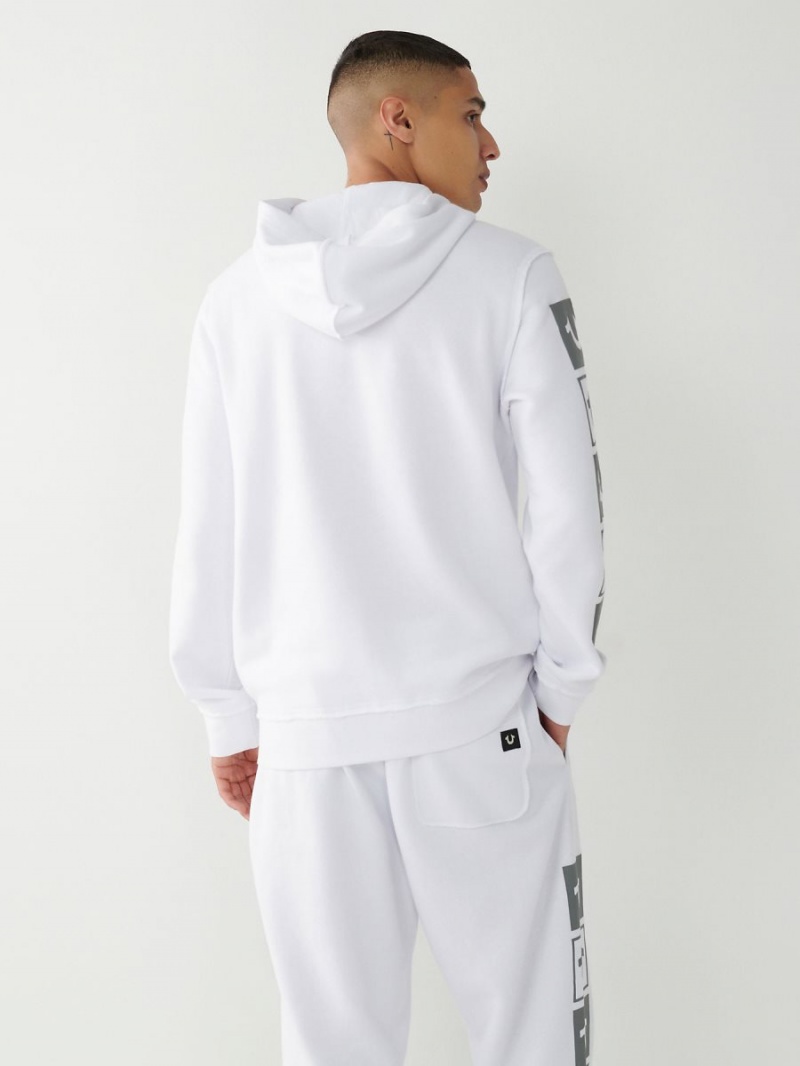 White True Religion Zip Hoodie | 2971-GLEYX