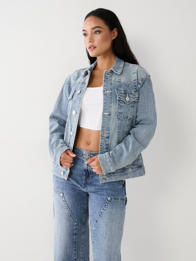 Wind Song True Religion Jimmy Horseshoe Relaxed Denim Jacket | 7289-ABEML