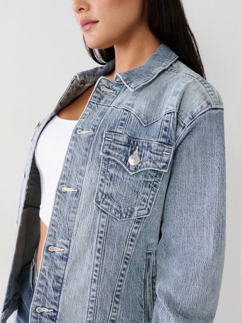 Wind Song True Religion Jimmy Horseshoe Relaxed Denim Jacket | 7289-ABEML