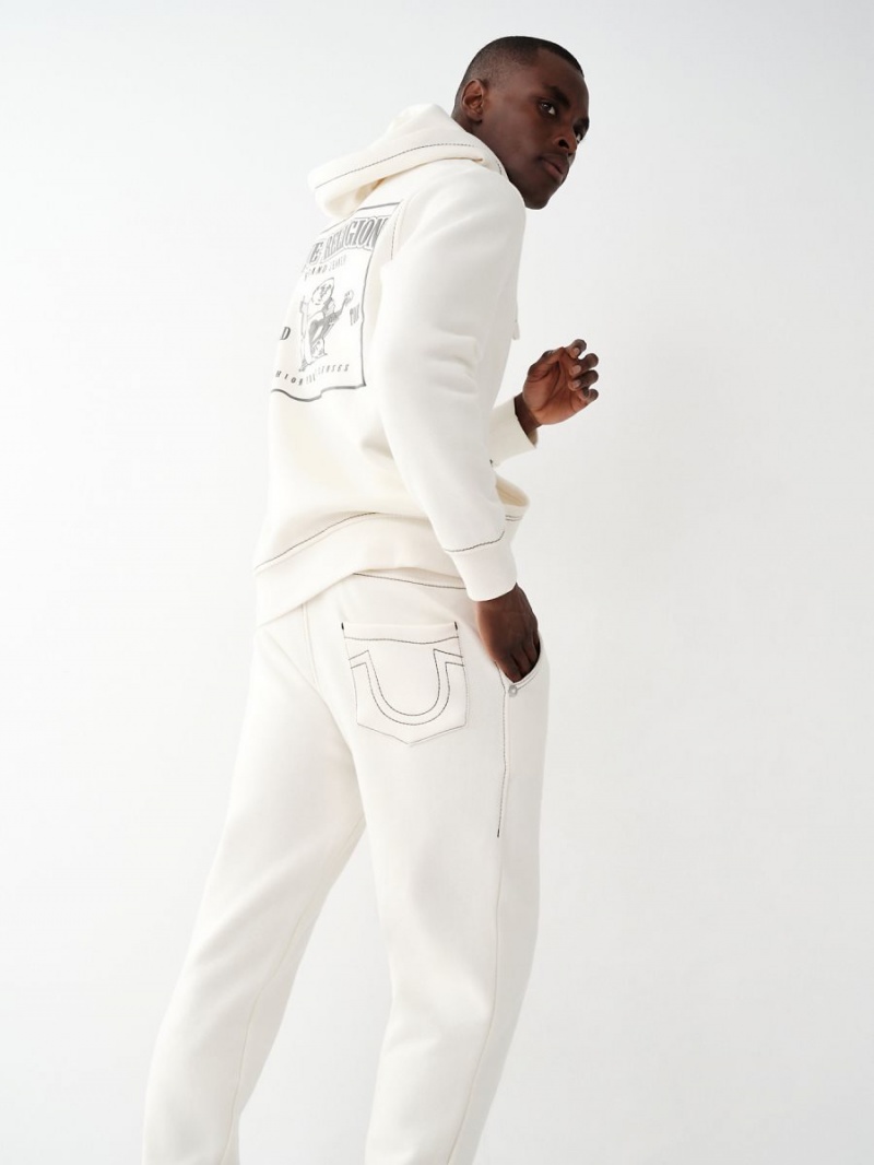 Winter White True Religion Big T Logo Jogger | 6918-CDLZN