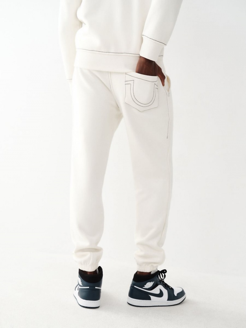 Winter White True Religion Big T Logo Jogger | 6918-CDLZN