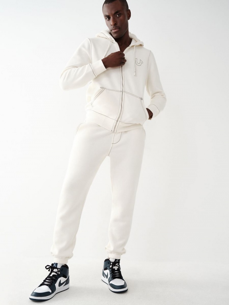 Winter White True Religion Big T Logo Jogger | 6918-CDLZN