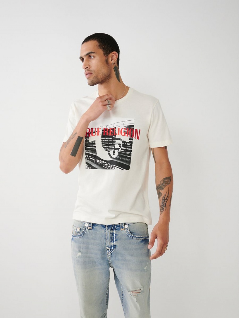 Winter White True Religion Graphic T Shirts | 8603-WOGTI