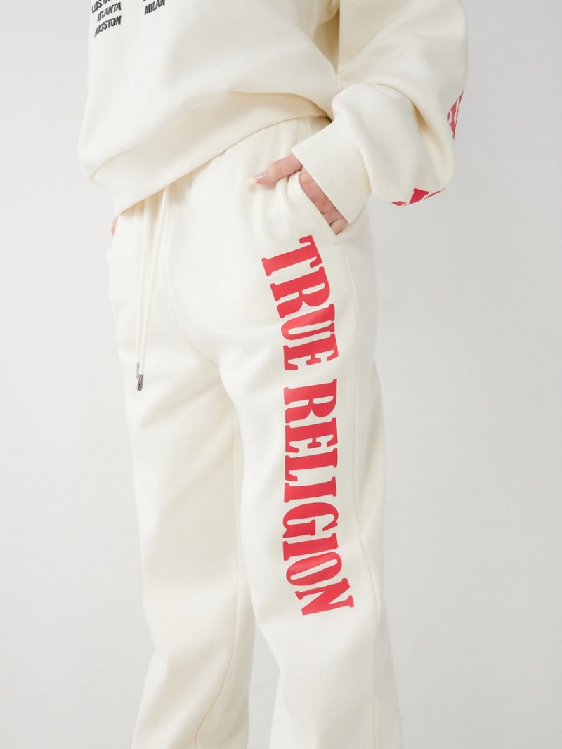 Winter White True Religion Logo Relaxed Jogger | 2971-AKIVT