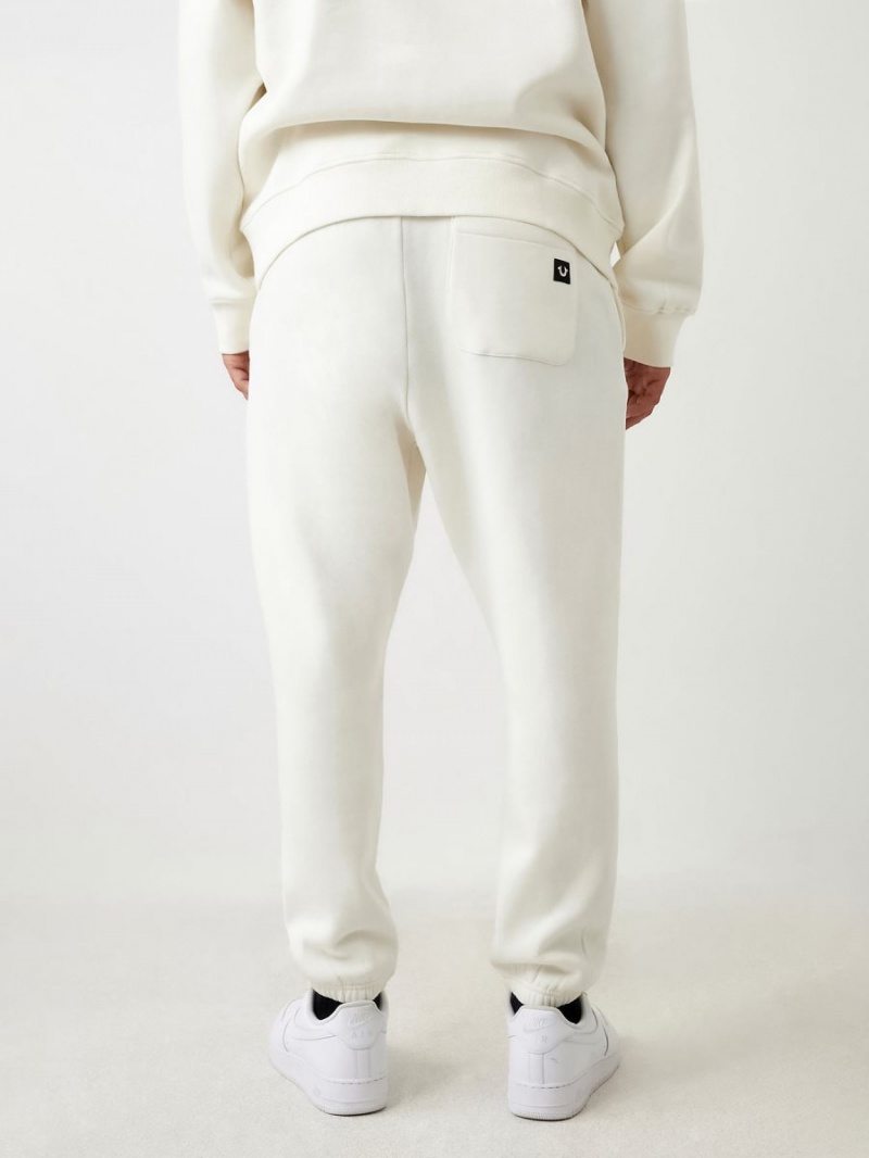 Winter White True Religion Relaxed Arched Logo Jogger | 5347-ZMFJY