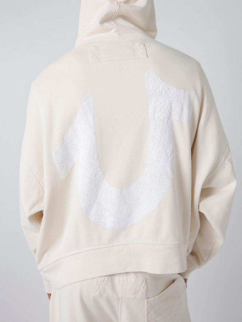 Winter White True Religion Sebastien Ami X Logo Hoodie | 1086-PBUSF