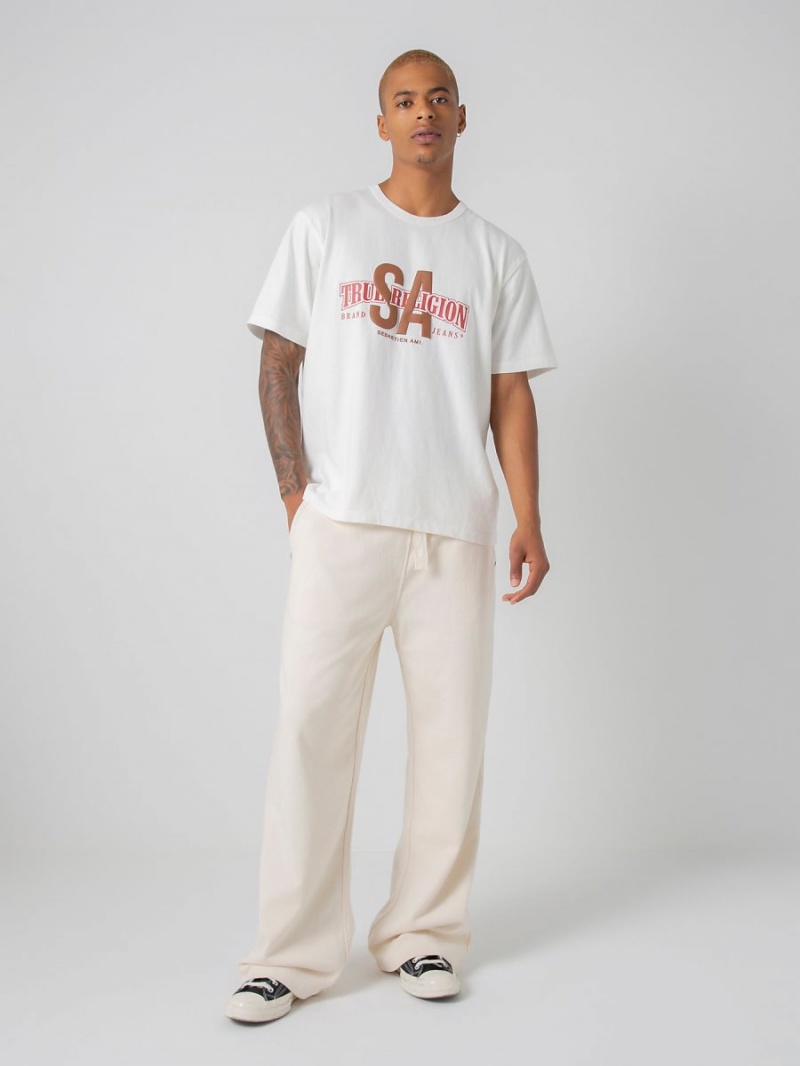 Winter White True Religion Sebastien Ami X Collaboration T Shirts | 2568-UQHKP