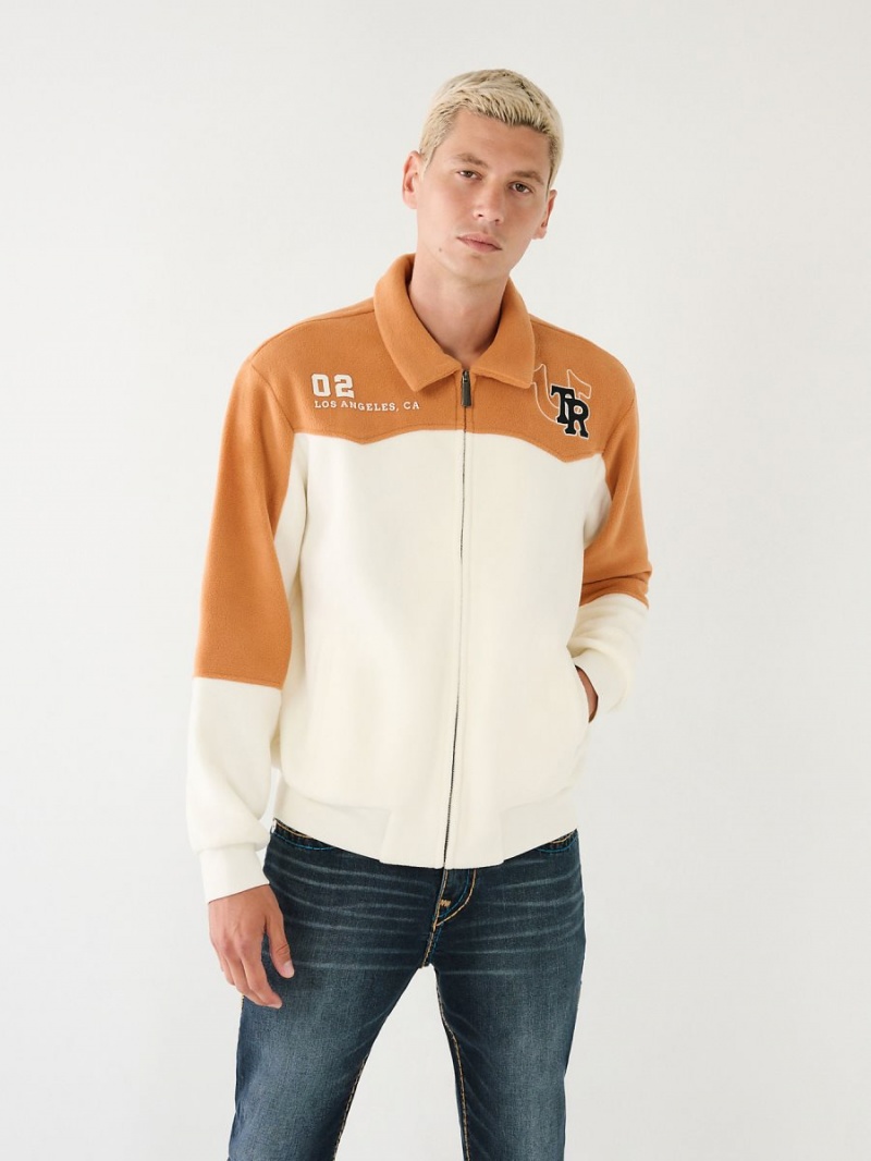 Winter White True Religion Western Track Jacket | 8065-GLHQT