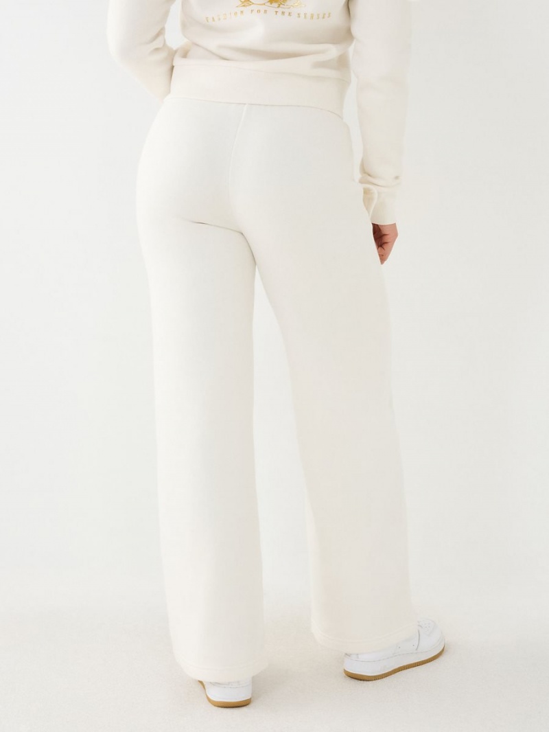 Winter White True Religion Wide Leg Logo Jogger | 1593-XFMLA