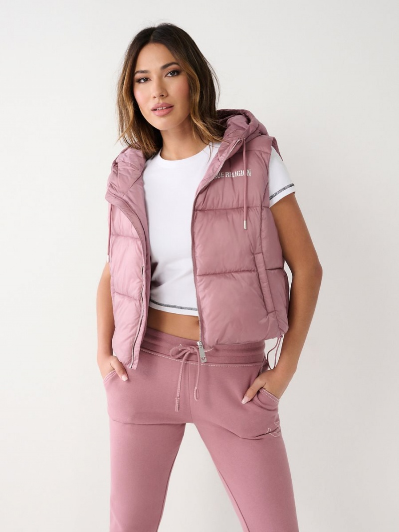 Wistful Mauve True Religion Puffer Vest | 1968-FGHLY