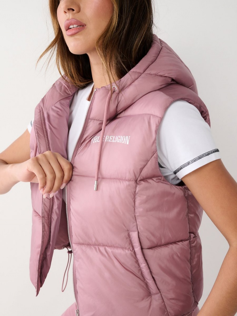 Wistful Mauve True Religion Puffer Vest | 1968-FGHLY