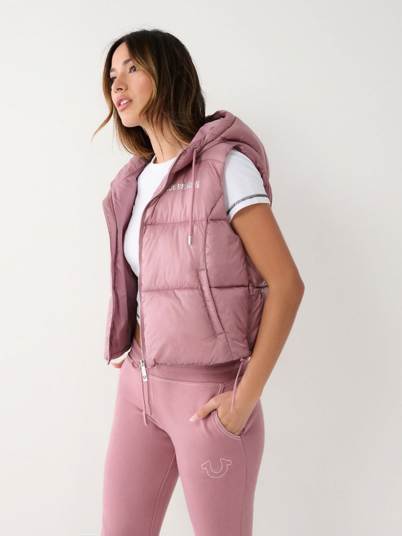 Wistful Mauve True Religion Puffer Vest | 1968-FGHLY