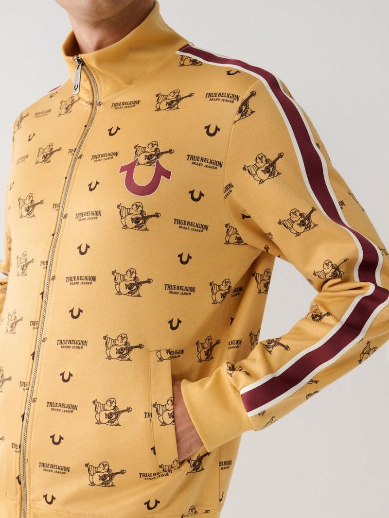 yellow True Religion Monogram Track Jacket | 9724-HUMRJ