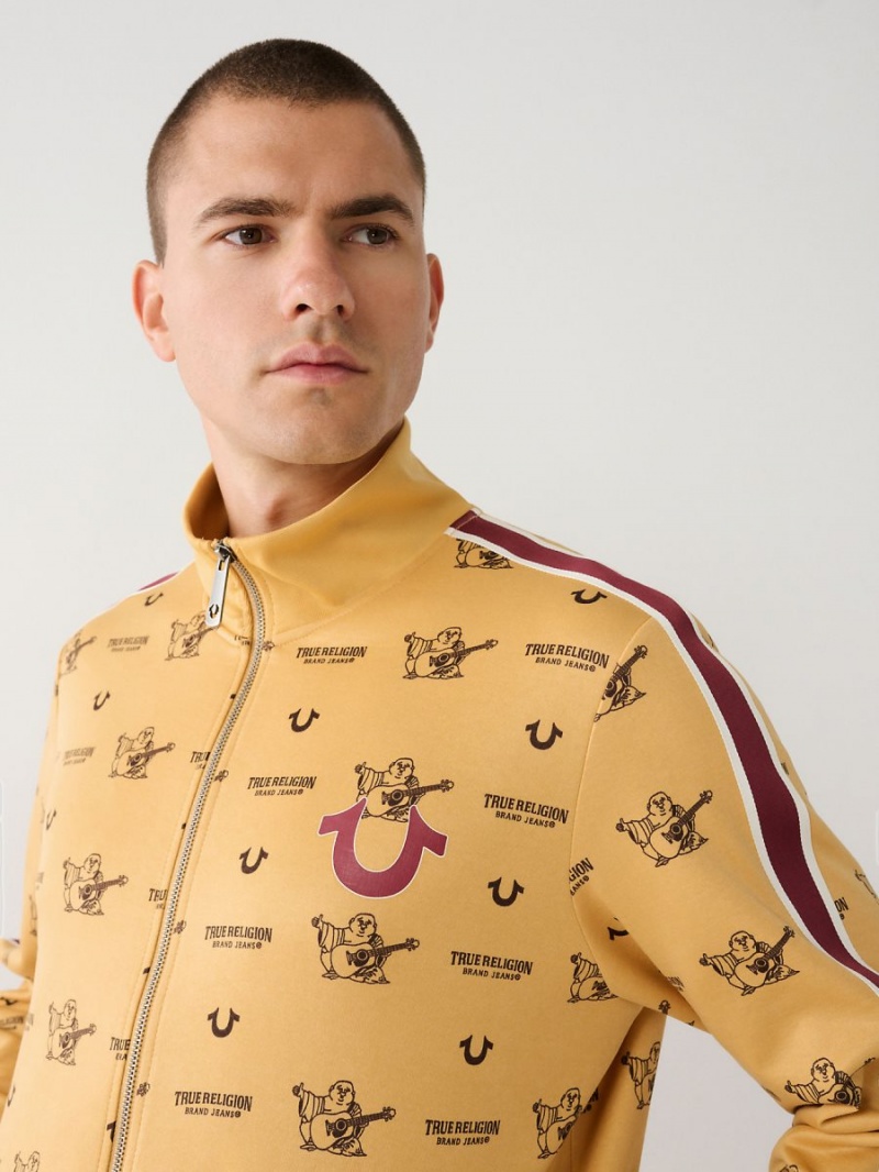 yellow True Religion Monogram Track Jacket | 9724-HUMRJ